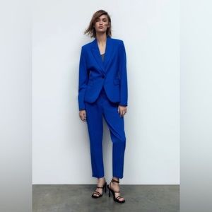 ZARA blazer - single-button, royal blue, fitted, tailored, lined, European